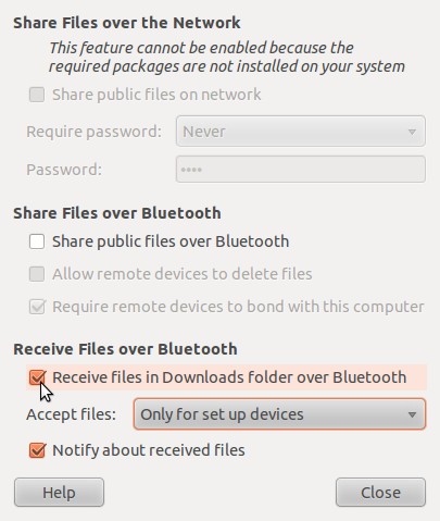 recieve bluetooth file downloads on ubuntu 10.10