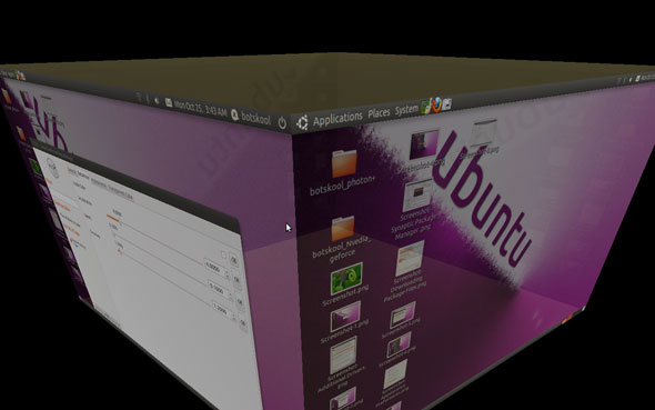 Compiz 3d desktop effect on Ubuntu