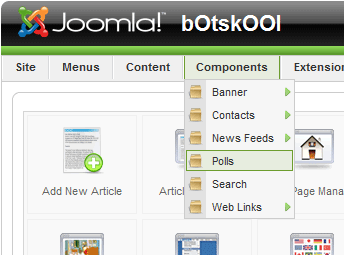 Joomla administration menu