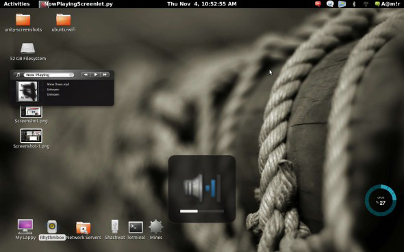 ubuntu 10.10 gnome shell sound indicator  screenshots