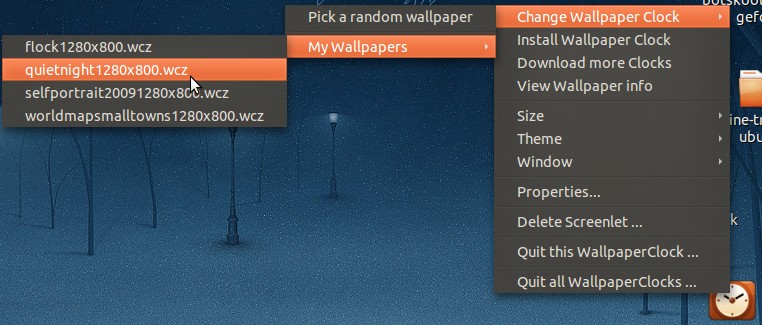 ubuntu wallpaper clock install