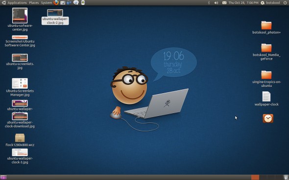 Ubuntu-wallpaper-clock